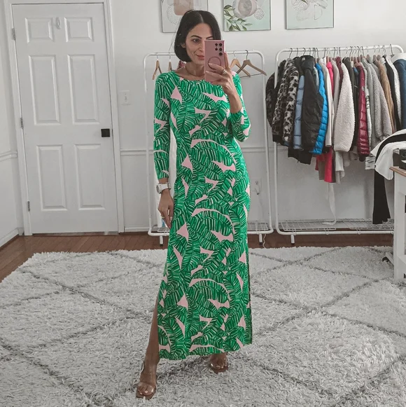 Lilly Pulitzer Morgann 3/4 Sleeves Maxi Dress New Size XXS - Picture 1 of 11